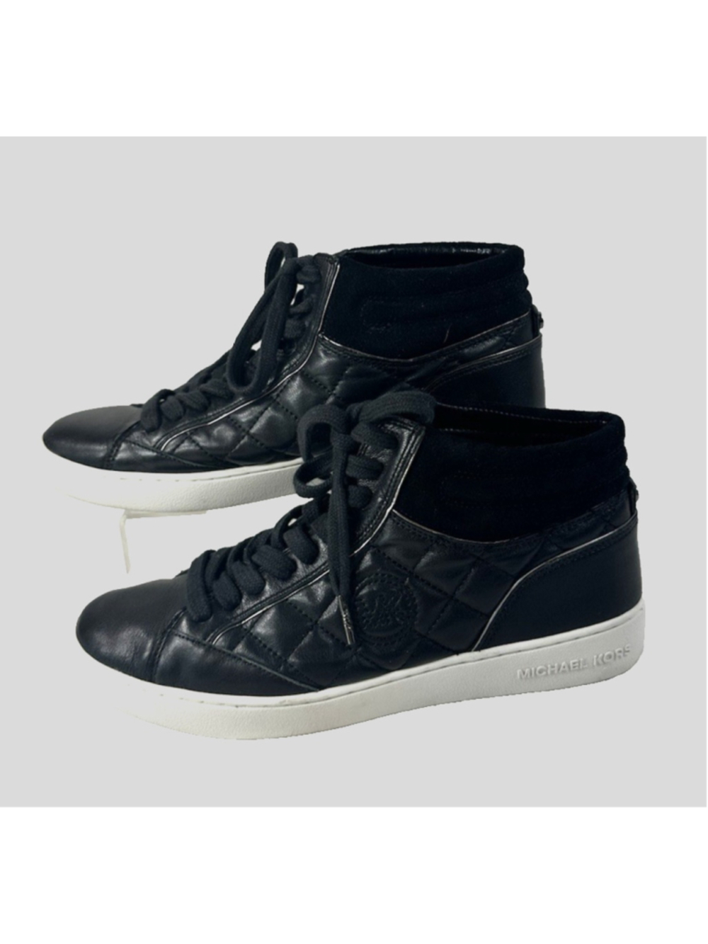 Michael Kors Leather Black High-Top Sneakers - Size 8.5